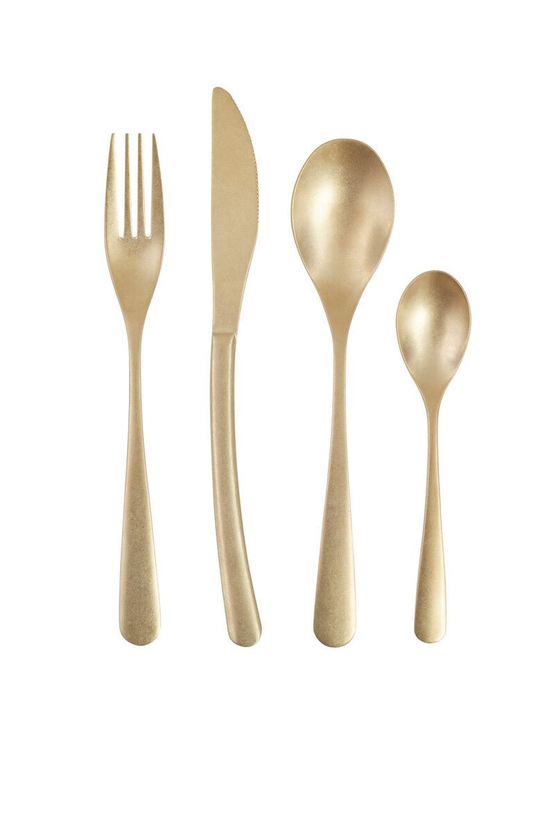 Avie 16 Piece Antique Gold Finish Cutlery Set - Joe’s Haven