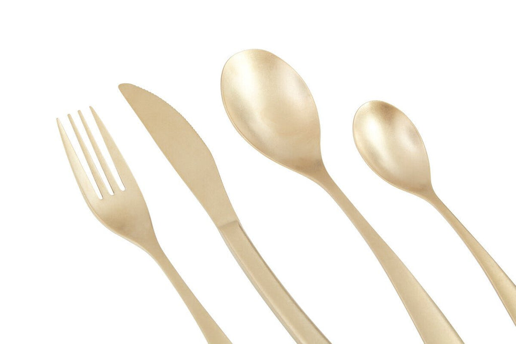 Avie 16 Piece Antique Gold Finish Cutlery Set - Joe’s Haven