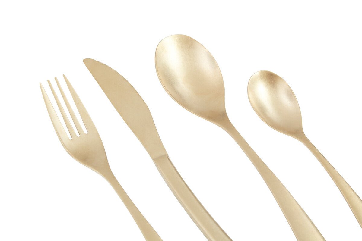 Avie 16 Piece Antique Gold Finish Cutlery Set - Joe’s Haven