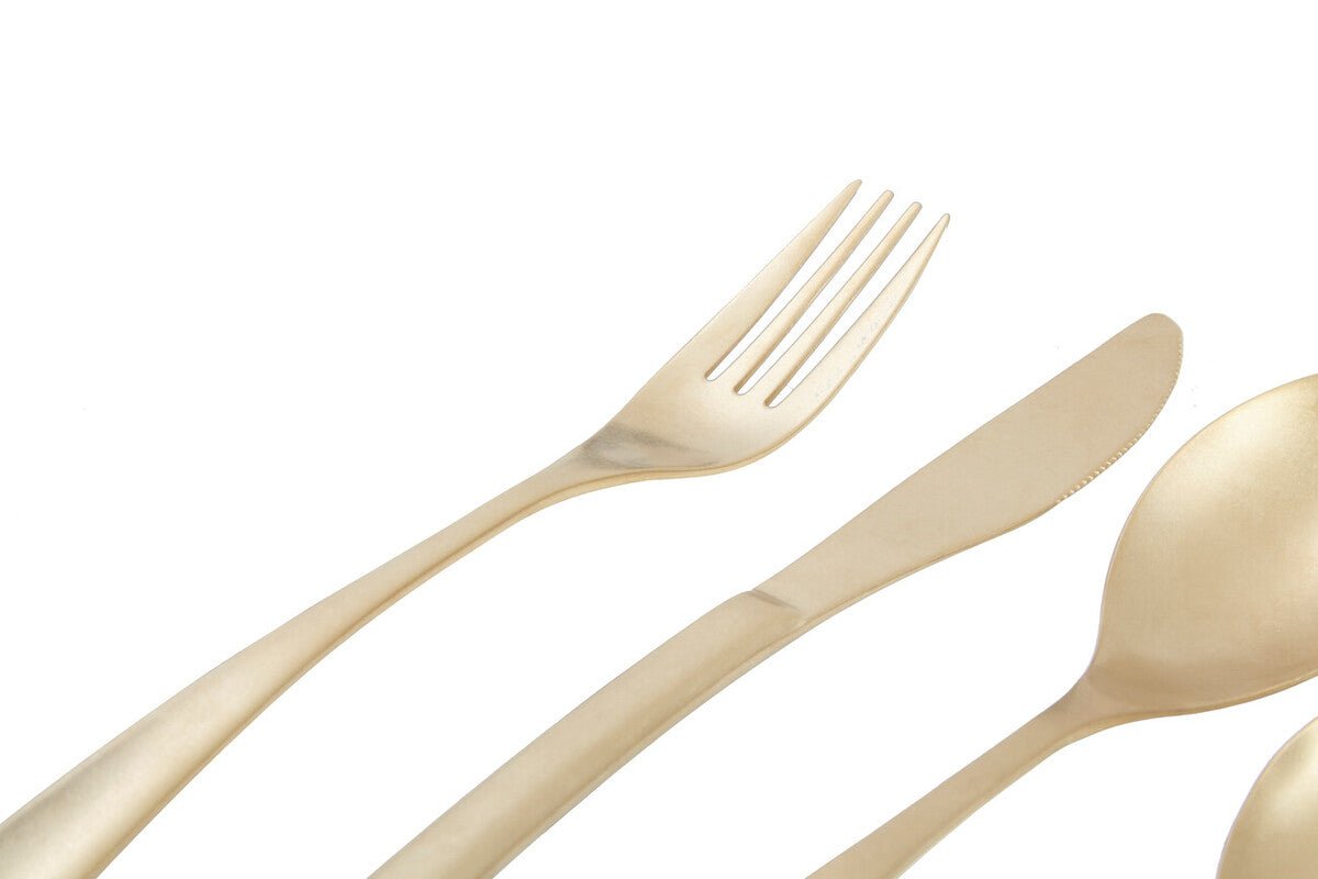 Avie 16 Piece Antique Gold Finish Cutlery Set - Joe’s Haven