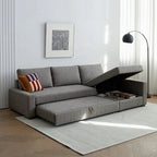 Edwards Three Seater Corner Sofa Bed With Storage, Linen - Joe’s Haven