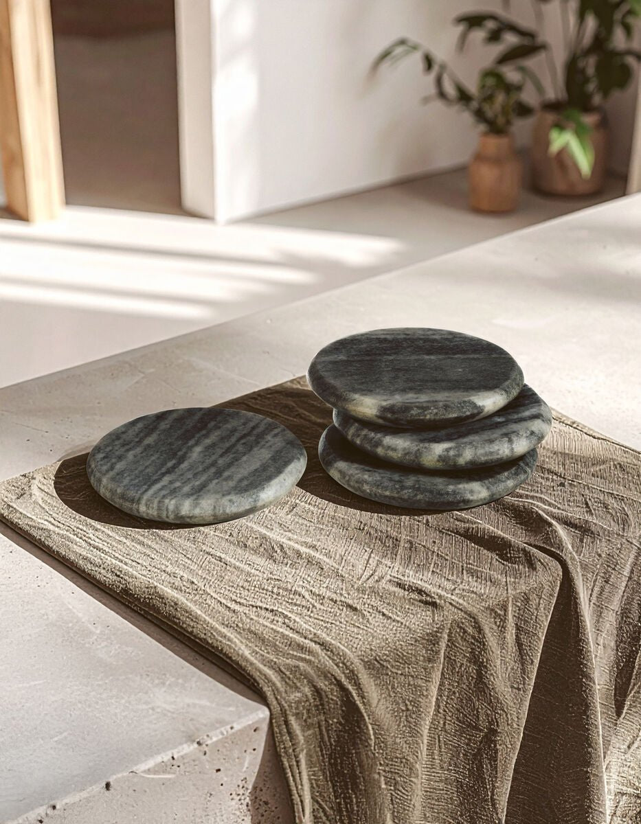 Marmore Set of 4 Grey Marble Round Coasters - Joe’s Haven