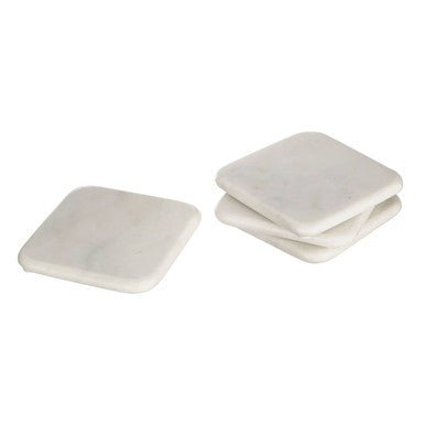 Set of 4 Off White Square Marble Coasters | Kindia - Joe’s Haven