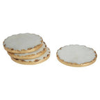 Empire Set Of 4 Round White Marble Coasters - Joe’s Haven