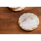 Empire Set Of 4 Round White Marble Coasters - Joe’s Haven