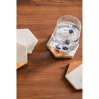 Monzaro Set Of 4 White Marble And Copper Inlay Coasters - Joe’s Haven