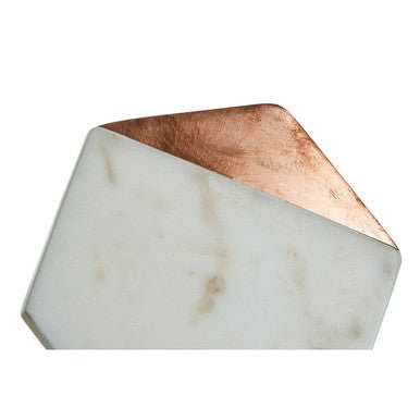 Monzaro Set Of 4 White Marble And Copper Inlay Coasters - Joe’s Haven