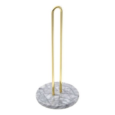 Delphine White Marble And Brass Kitchen Roll Holder - Joe’s Haven