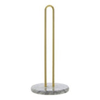 Delphine White Marble And Brass Kitchen Roll Holder - Joe’s Haven