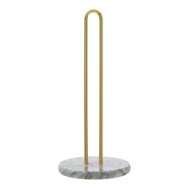 Delphine White Marble And Brass Kitchen Roll Holder - Joe’s Haven