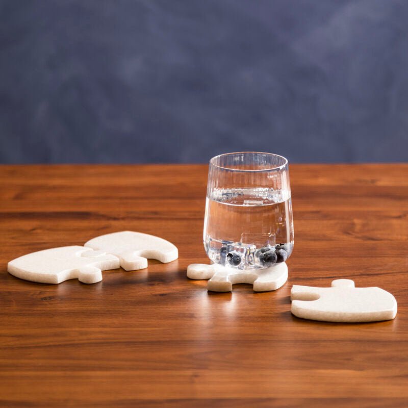 Kindia Set Of 4 Marble Jigsaw Coasters - Joe’s Haven