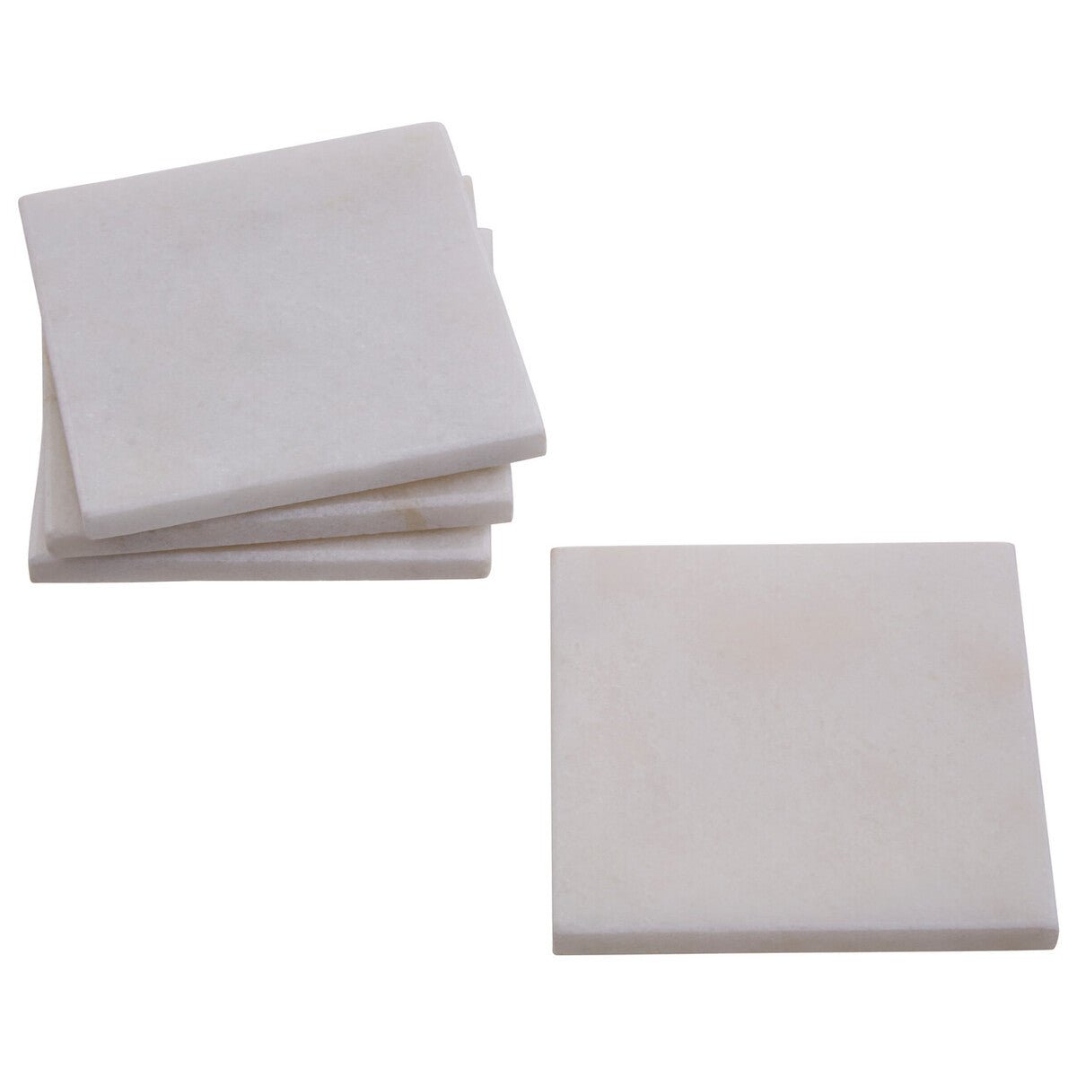Kindia Set Of Four White Marble Square Coasters - Joe’s Haven