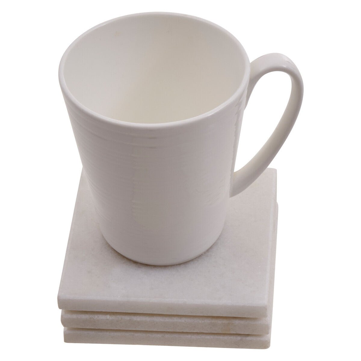 Kindia Set Of Four White Marble Square Coasters - Joe’s Haven