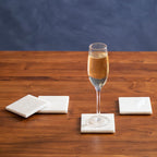 Kindia Set Of Four White Marble Square Coasters - Joe’s Haven