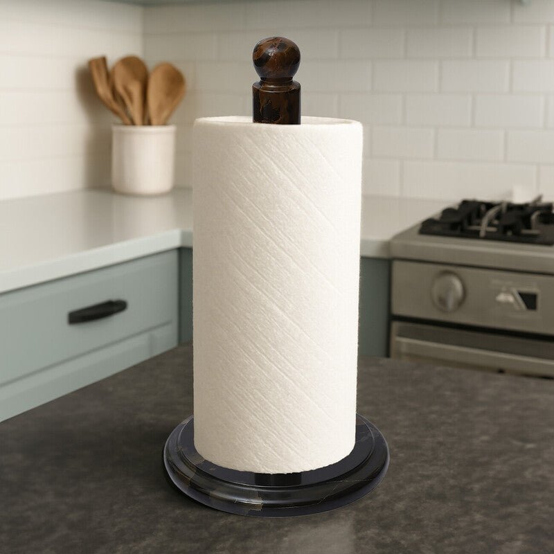 Marmore Black And Gold Marble Kitchen Roll Holder - Joe’s Haven