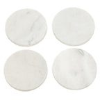 Kindia Set Of 4 White Marble Round Coasters - Joe’s Haven