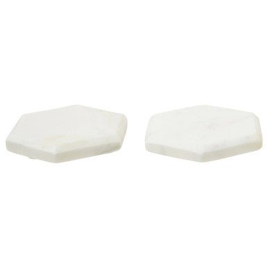 Kindia Set Of 4 White Marble Hexagonal Coasters - Joe’s Haven