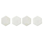 Kindia Set Of 4 White Marble Hexagonal Coasters - Joe’s Haven