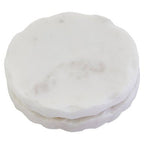 Kindia Set Of 4 White Marble Rustic Edge Coasters - Joe’s Haven