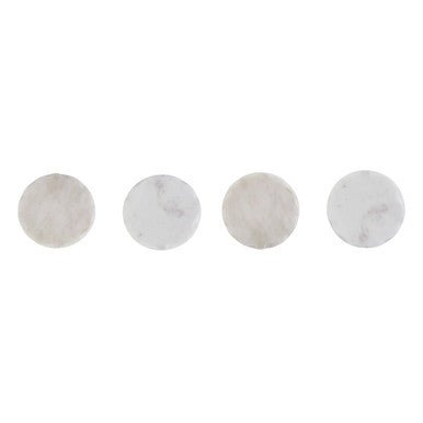 Kindia Set Of 4 White Marble Rustic Edge Coasters - Joe’s Haven