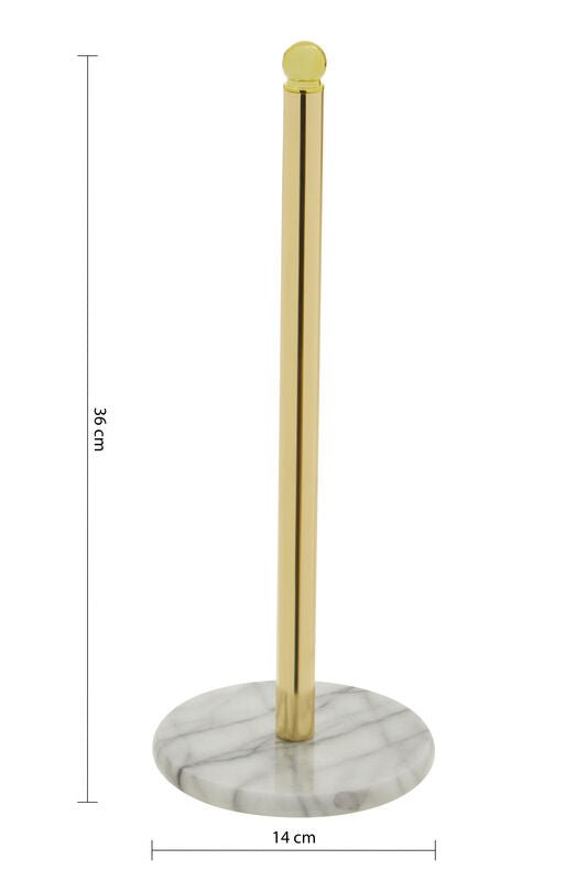 Delphine Gold Kitchen Roll Holder With Marble Base - Joe’s Haven