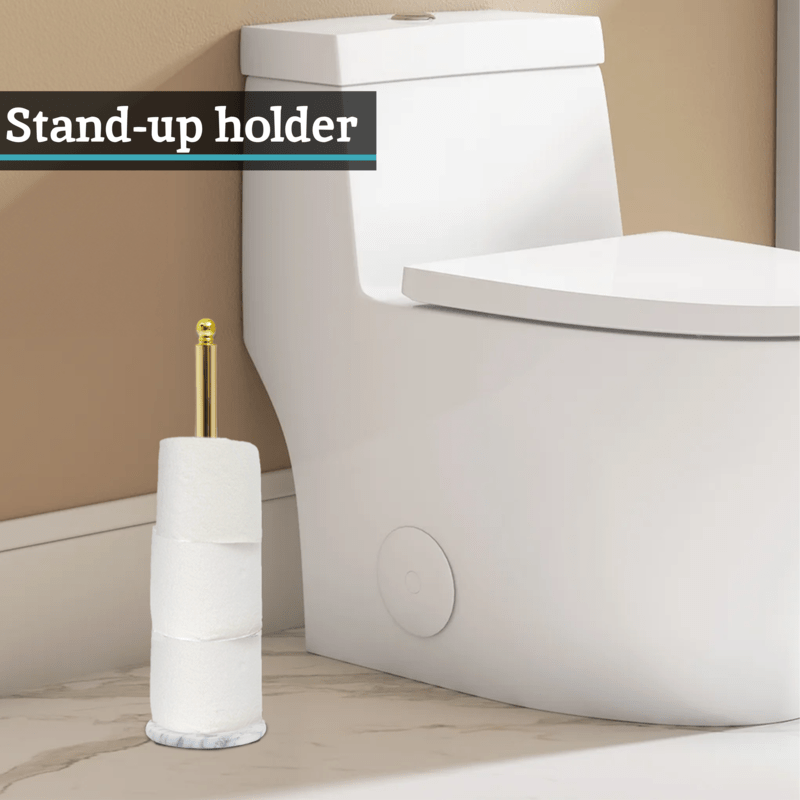 Delphine Gold Kitchen Roll Holder With Marble Base - Joe’s Haven