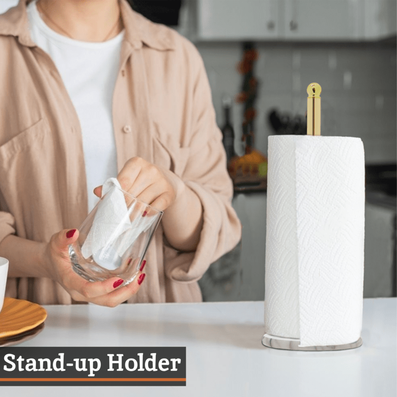 Delphine Gold Kitchen Roll Holder With Marble Base - Joe’s Haven