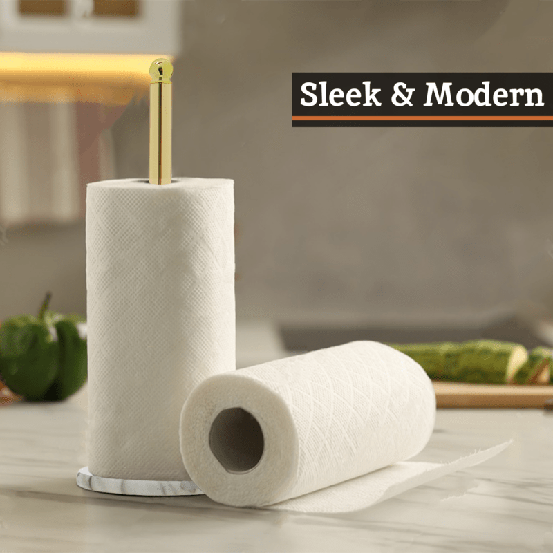 Delphine Gold Kitchen Roll Holder With Marble Base - Joe’s Haven