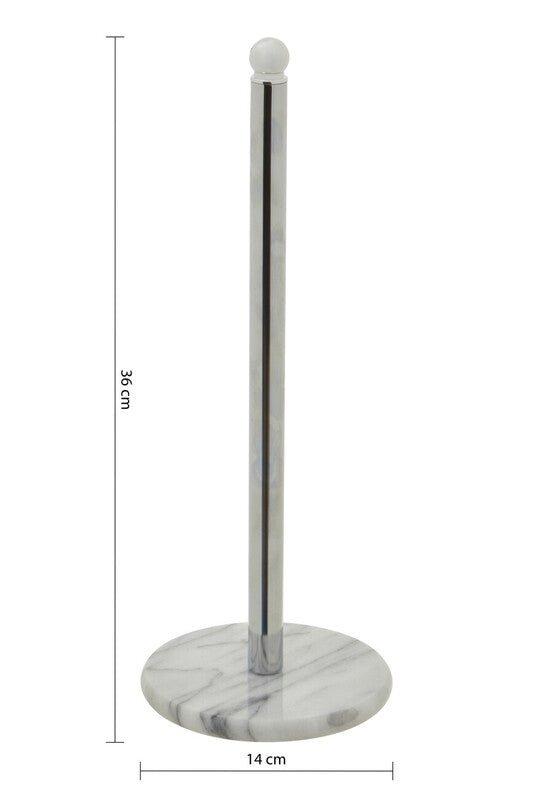 Delphine Chrome Kitchen Roll Holder with Marble Base - Joe’s Haven