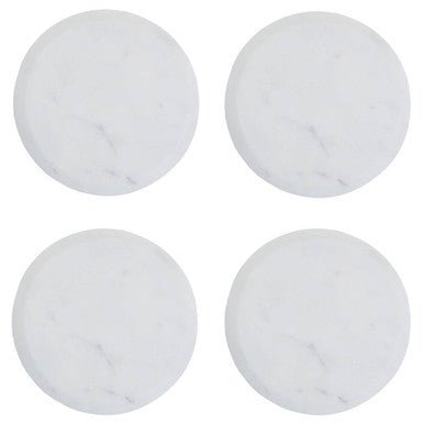 Kindia Set Of Four Round White Marble Coasters - Joe’s Haven