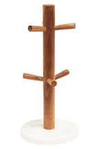 Monzaro Acacia Wood And White Marble Mug Tree - Joe’s Haven
