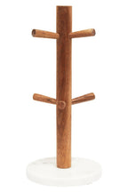 Monzaro Acacia Wood And White Marble Mug Tree - Joe’s Haven