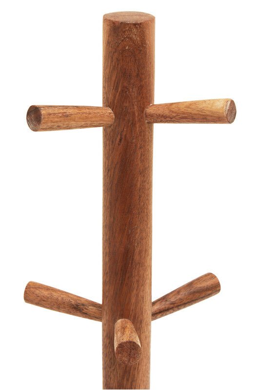 Monzaro Acacia Wood And White Marble Mug Tree - Joe’s Haven