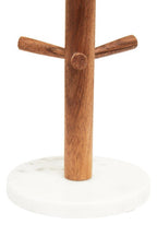Monzaro Acacia Wood And White Marble Mug Tree - Joe’s Haven