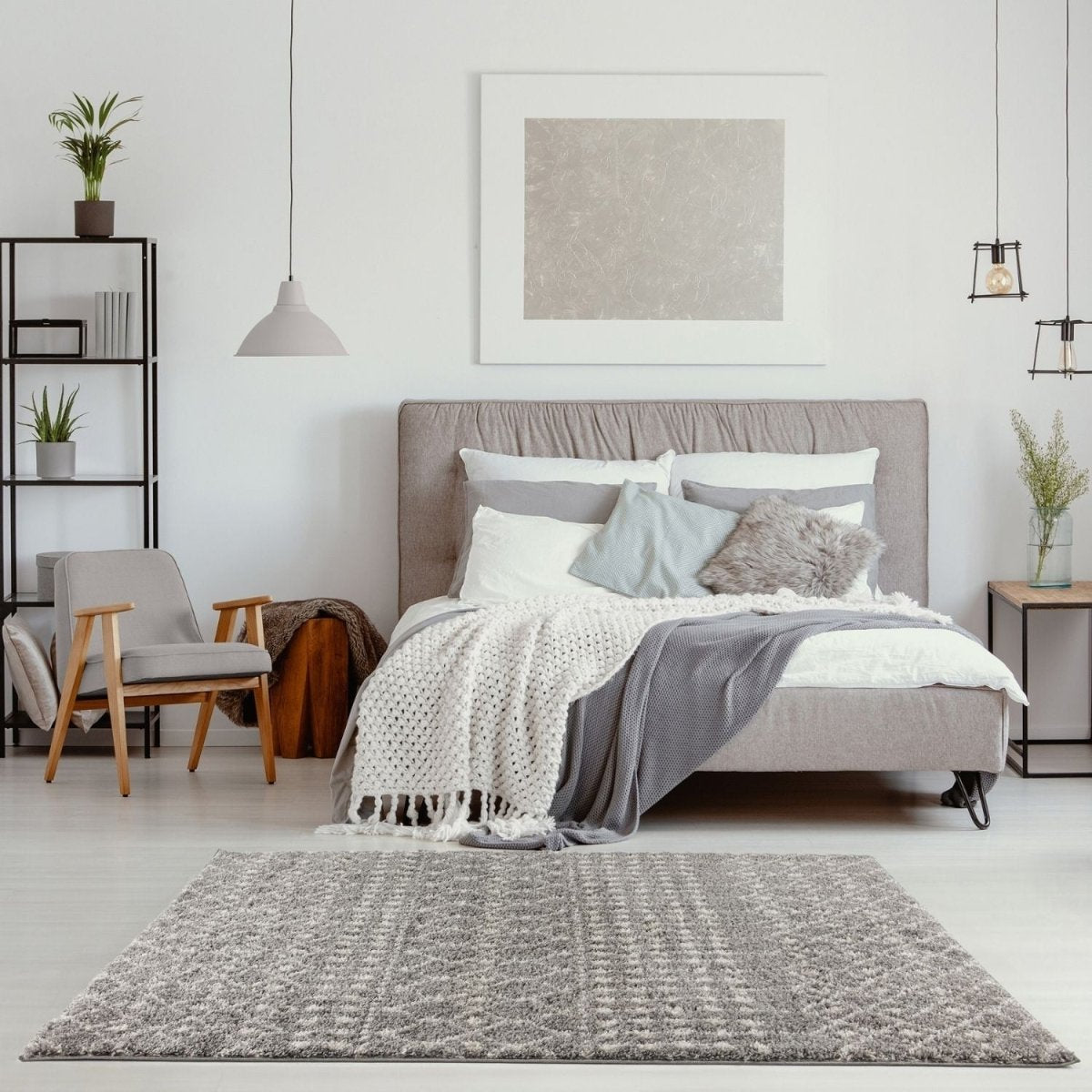 Moroccan Grey Shaggy Rug | 1010 - Joe’s Haven