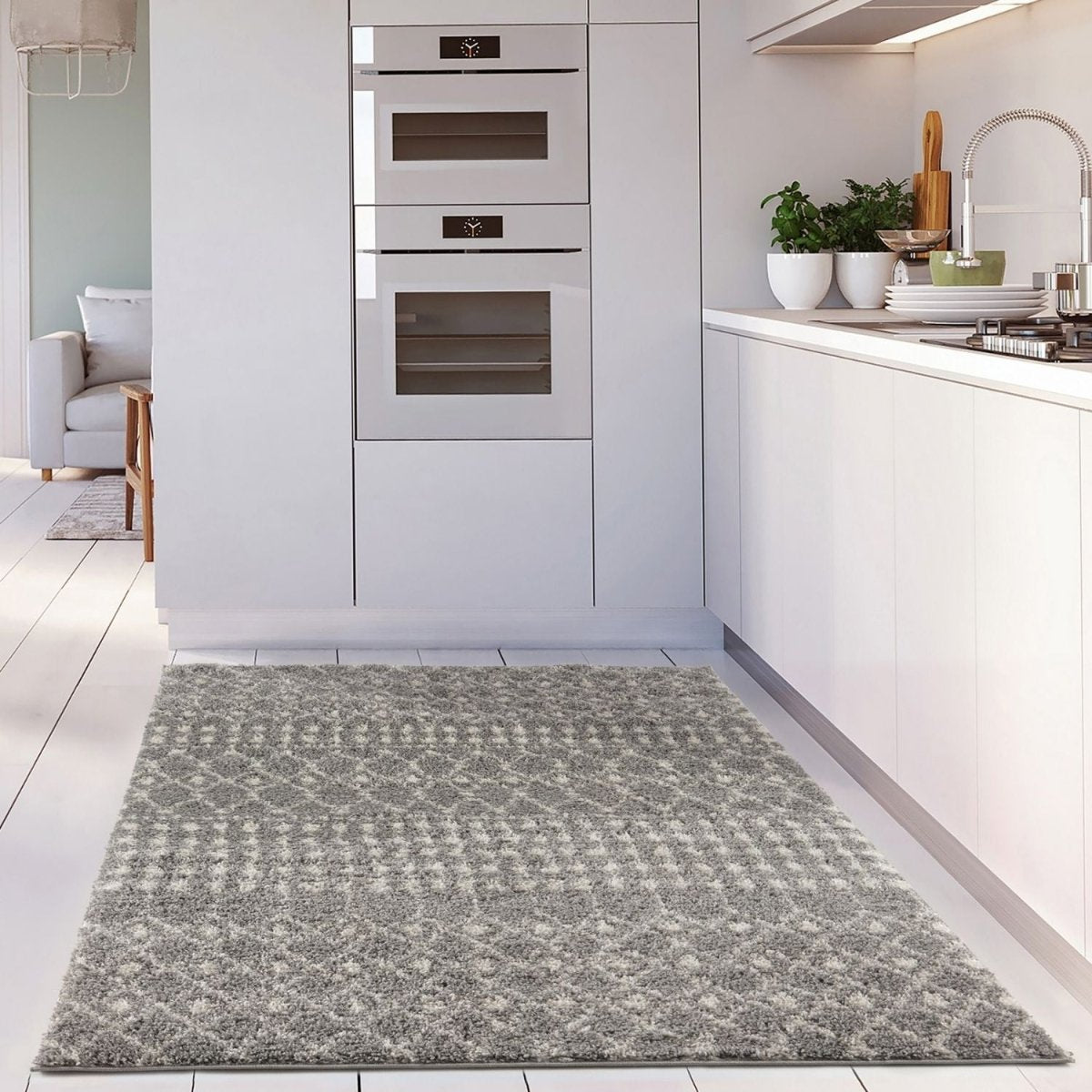 Moroccan Grey Shaggy Rug | 1010 - Joe’s Haven