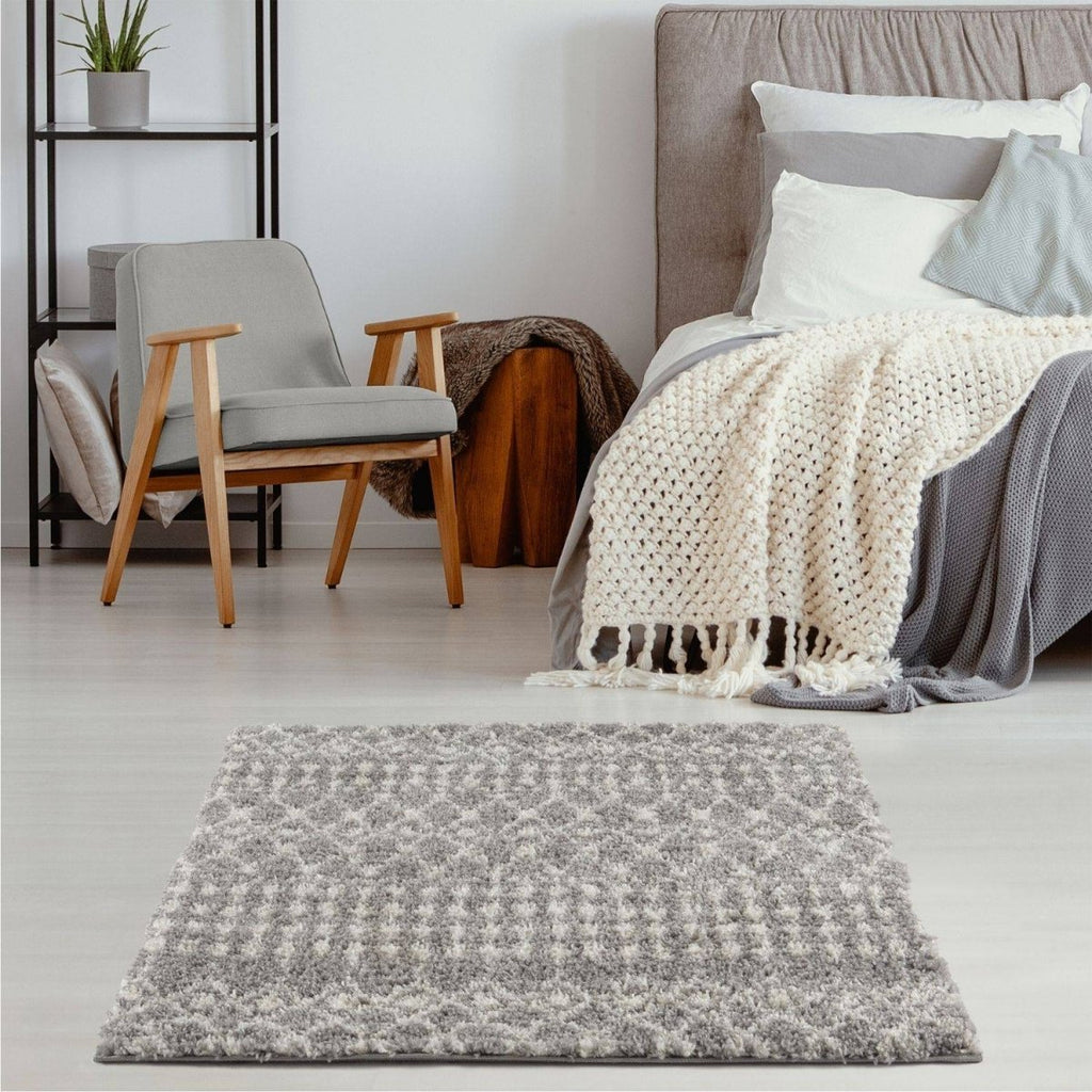 Moroccan Grey Shaggy Rug | 1010 - Joe’s Haven