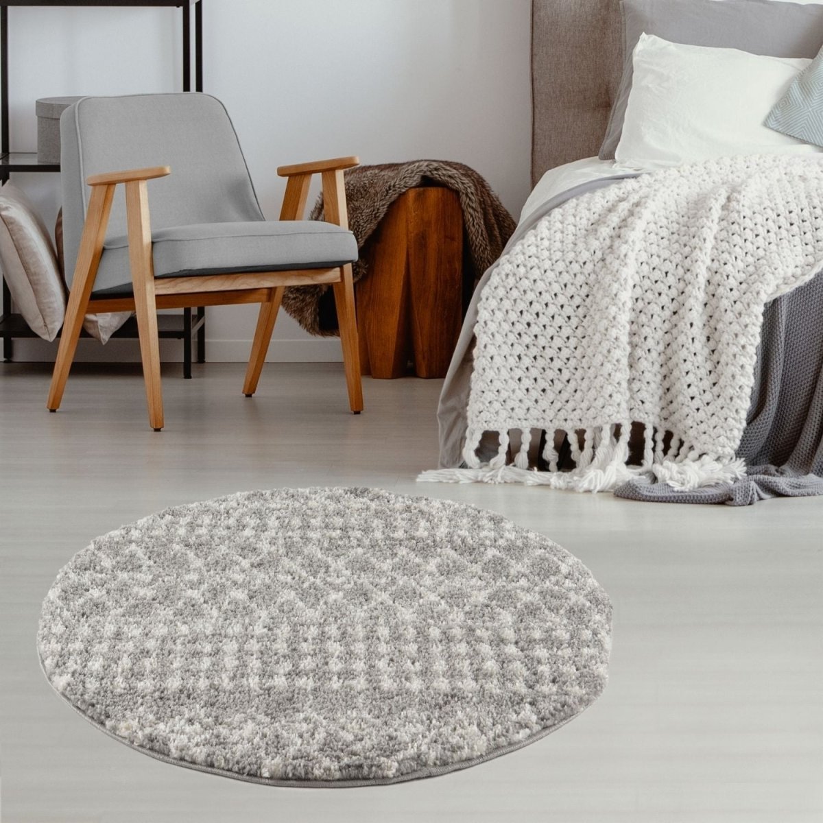 Moroccan Grey Shaggy Rug | 1010 - Joe’s Haven