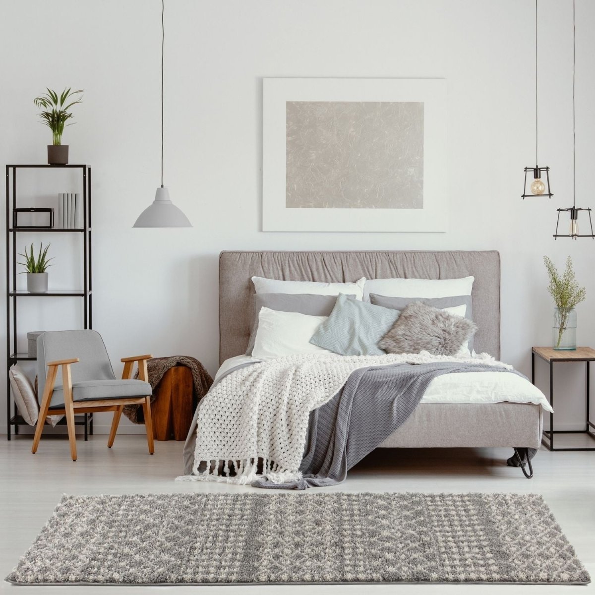 Moroccan Grey Shaggy Rug | 1010 - Joe’s Haven