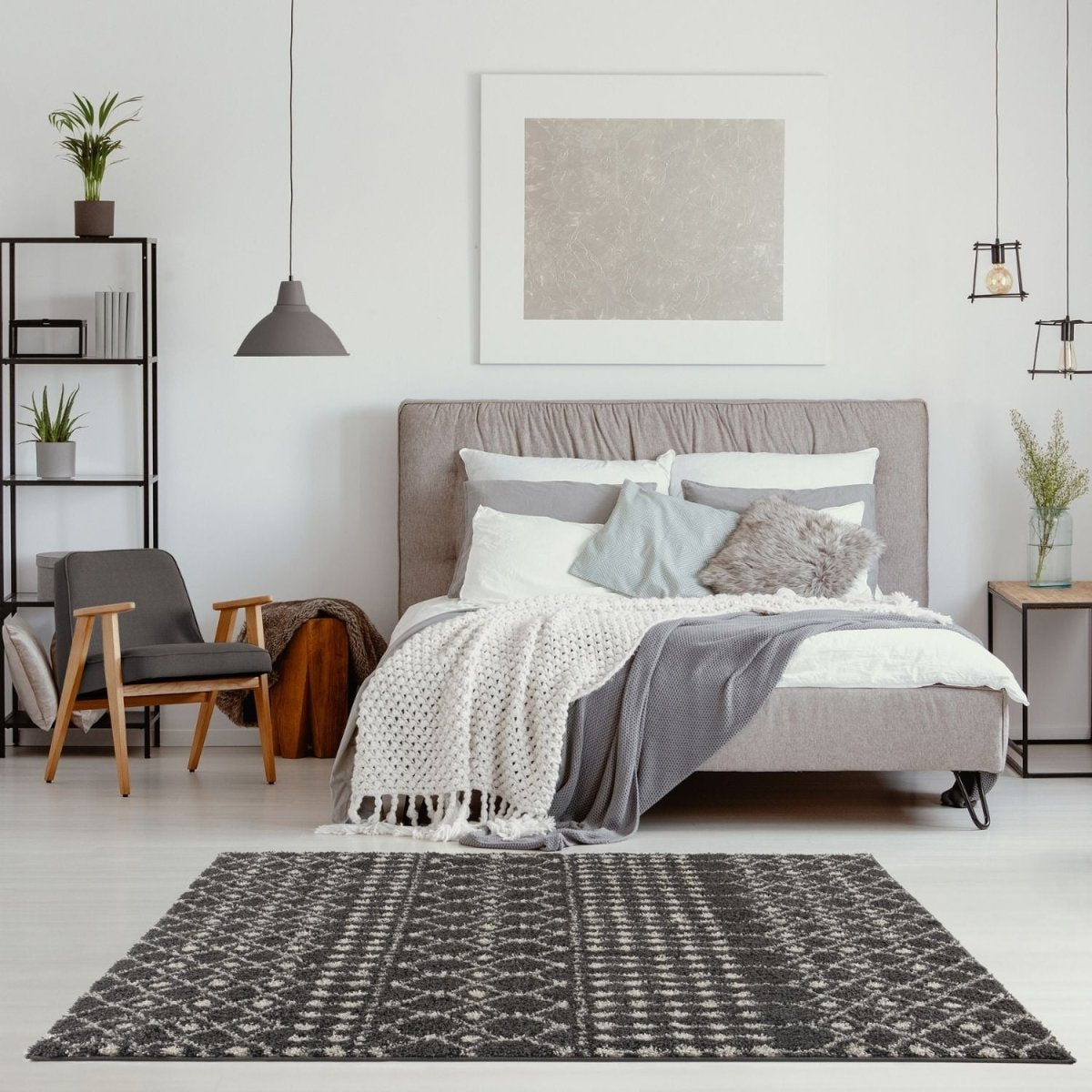 Moroccan Dark Grey Shaggy Rug | 1040 - Joe’s Haven
