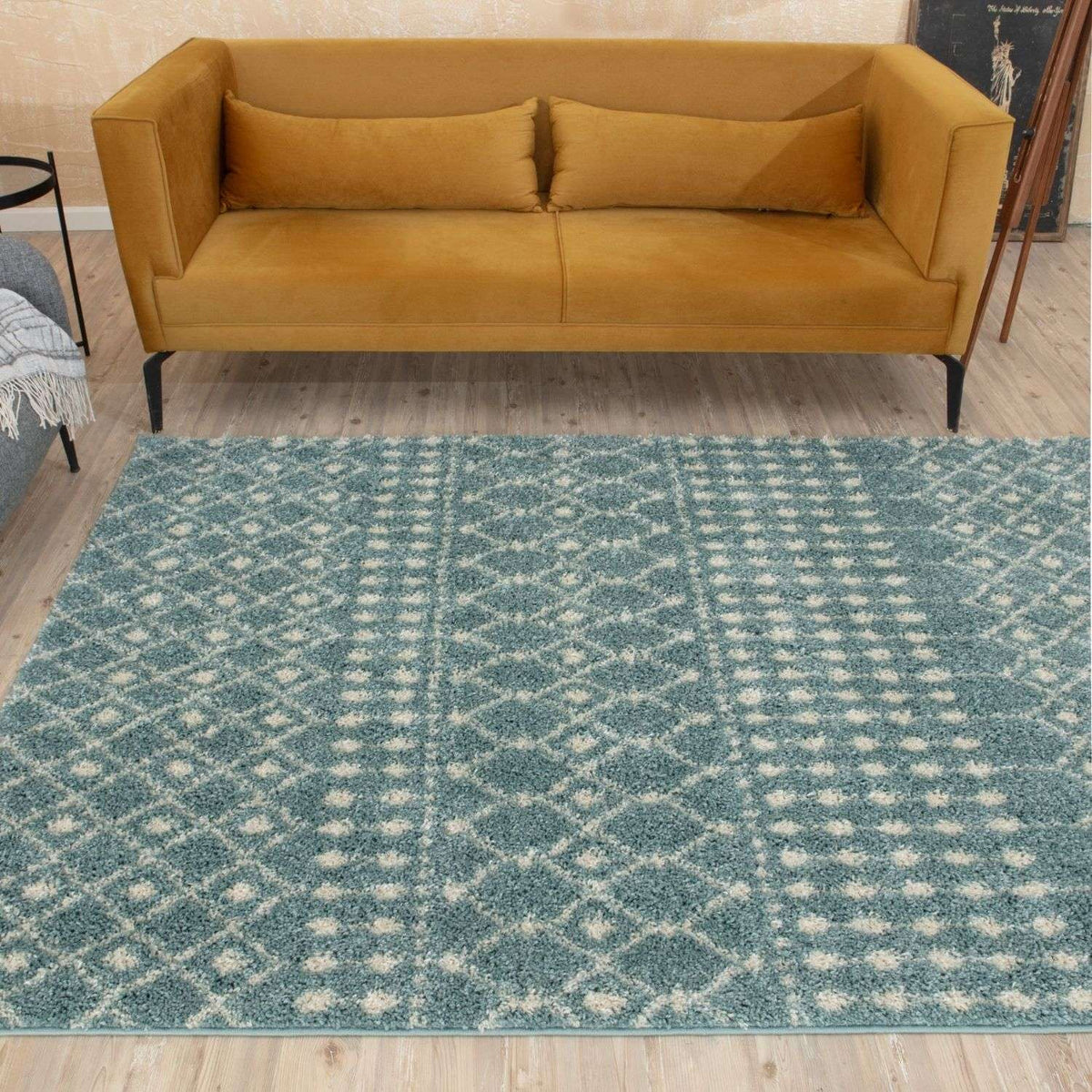 Moroccan Duck Egg Blue Shaggy Rug | 1050 - Joe’s Haven