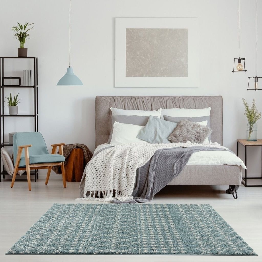 Moroccan Duck Egg Blue Shaggy Rug | 1050 - Joe’s Haven