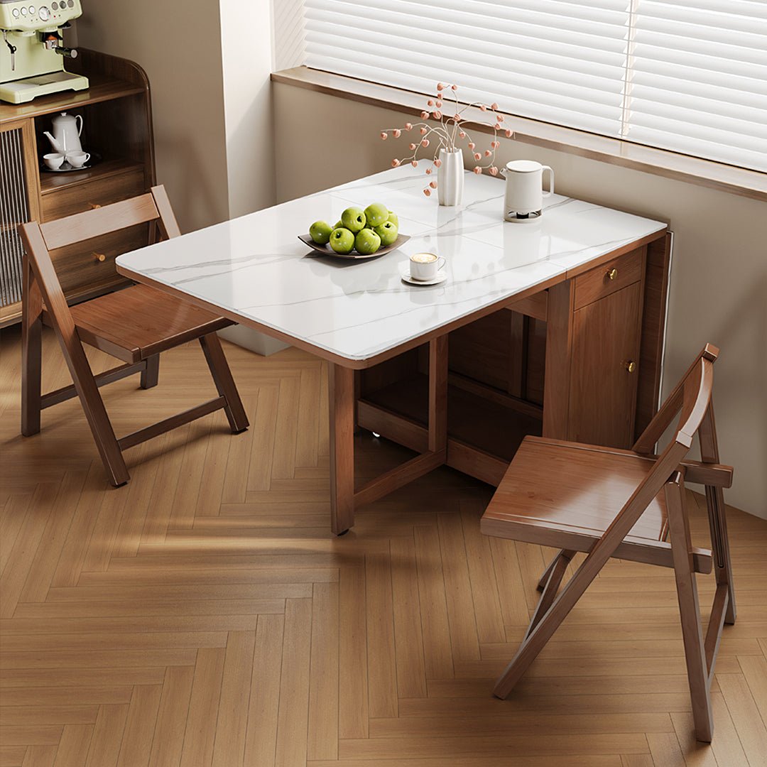 Salgado Folding Dining Table With Storage, Solid Wood - Joe’s Haven