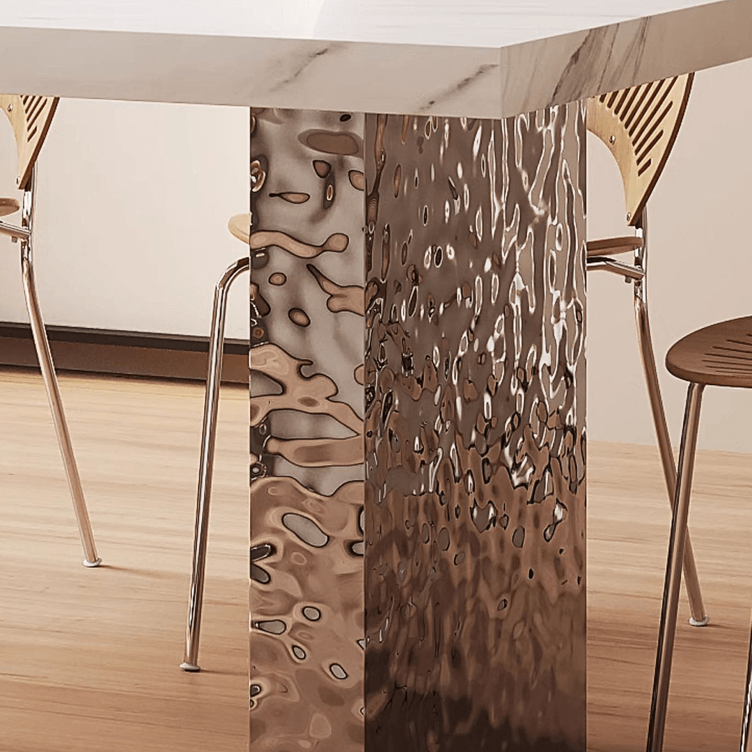 Madison Dining Table, White Sintered Stone & Acrylic - Joe’s Haven