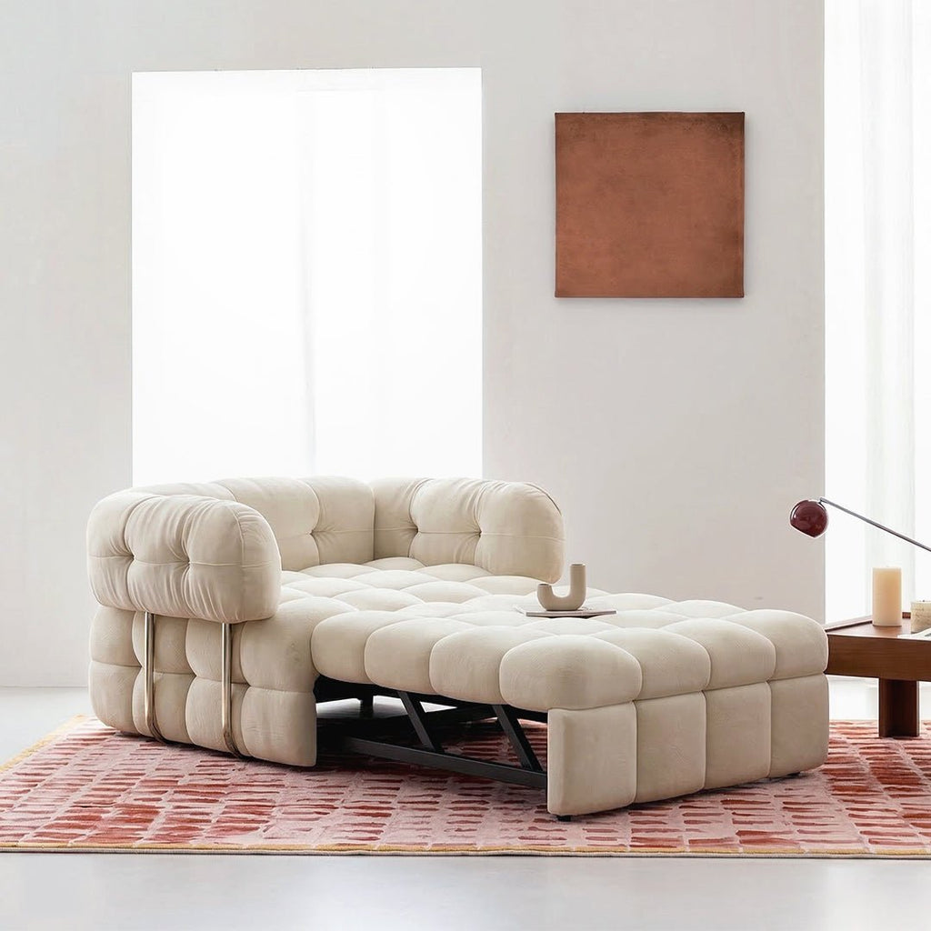 Rojas Single Sofa Bed, Armchair Sofa Bed, Cream - Joe’s Haven