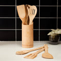 Aleki 6Pc Bamboo Kitchen Tool Set With Holder - Joe’s Haven