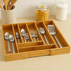 Bamboo Rectangular Expandable Cutlery Tray - Joe’s Haven