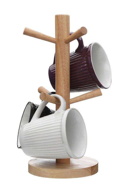 Soka Rubber wood 6 Cup Mug Tree - Joe’s Haven