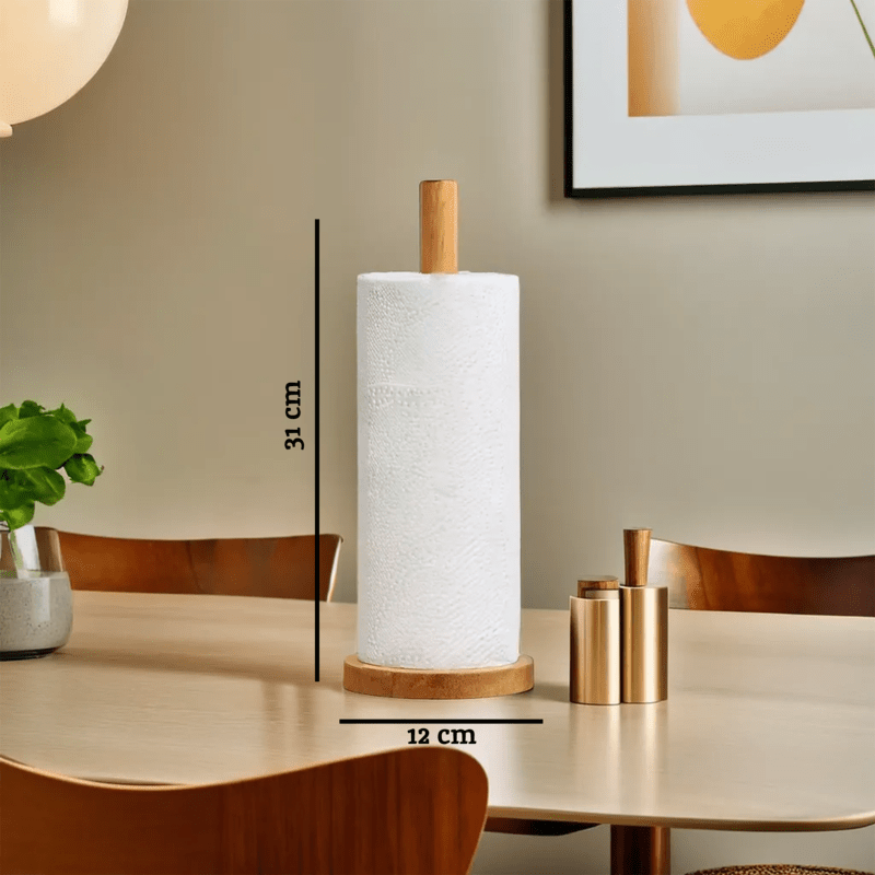 Soka Rubber wood Kitchen Roll Holder - Joe’s Haven