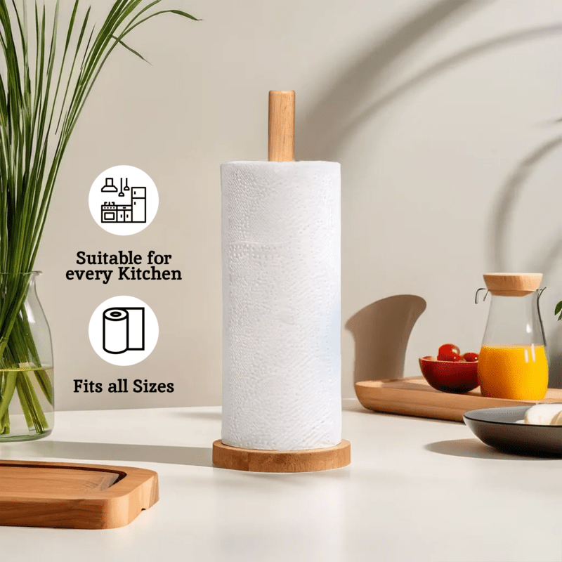 Soka Rubber wood Kitchen Roll Holder - Joe’s Haven